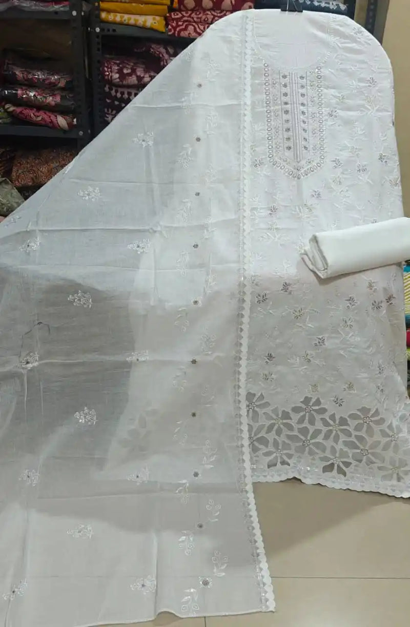 Non-Catalogue Pakistani Unstitched Cotton Suit