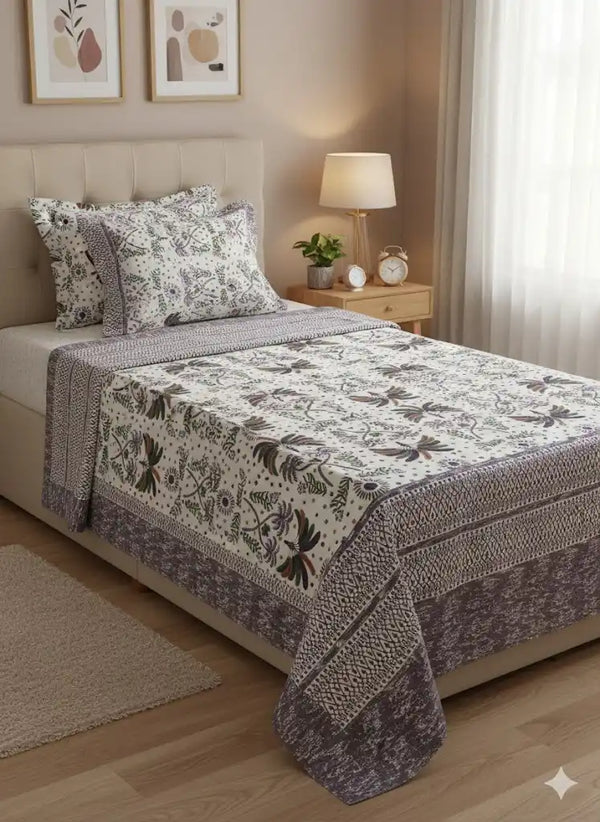 SINGLE BEDSHEETS WITH 2 PILLOW COVERS