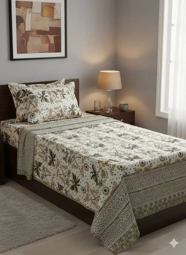 SINGLE BEDSHEETS WITH 2 PILLOW COVERS