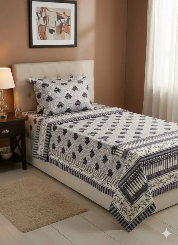 SINGLE BEDSHEETS WITH 2 PILLOW COVERS