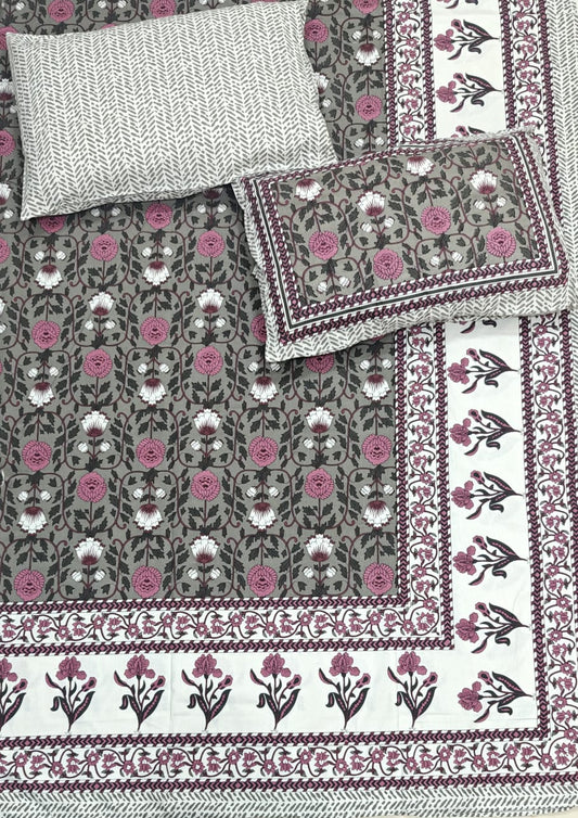 Super King Size Pure Cotton Bedsheet 9x9 ft With 2 Pillow Covers by ASC Fashion Store