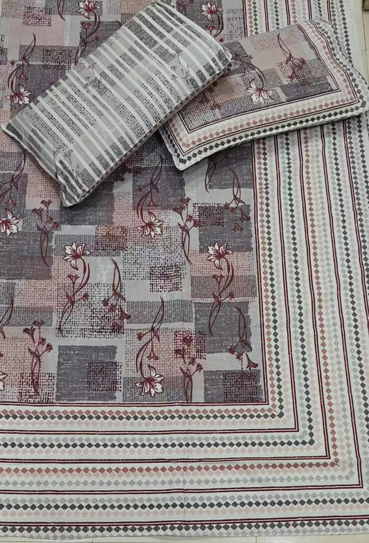 Super King Size Jaipuri Cotton Bedsheet 8x9 ft With 2 Pillow Covers by ASC Fashion Store