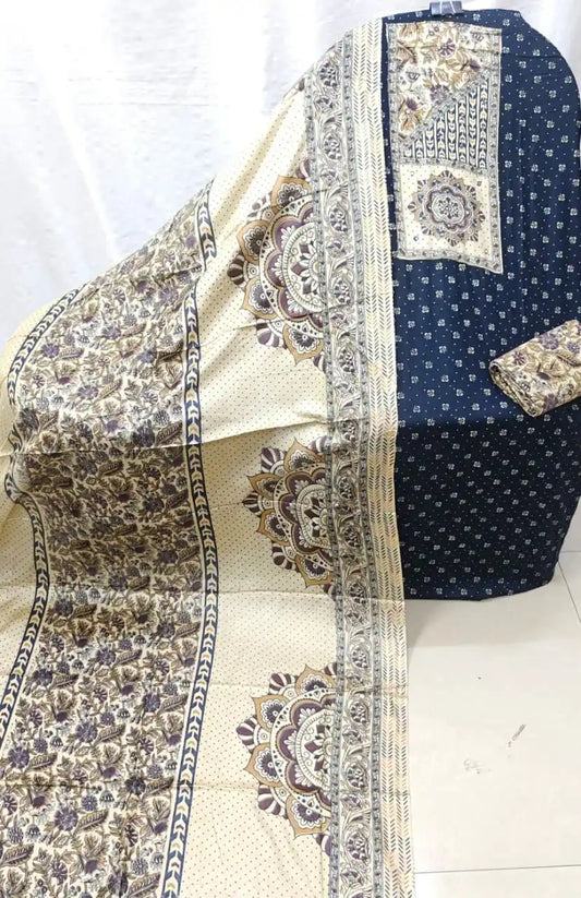 Premium Ajrakh Tapla Rayon Unstitched Suit By ASC