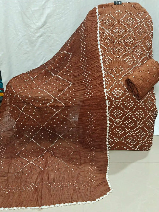 Premium Bandhani Suit Material with Cotton Dupatta - ASC Fashion Store