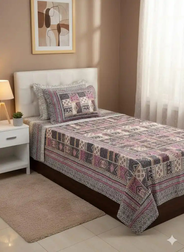 SINGLE BEDSHEETS WITH 2 PILLOW COVERS