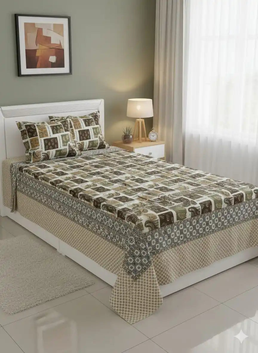 SINGLE BEDSHEETS WITH 2 PILLOW COVERS