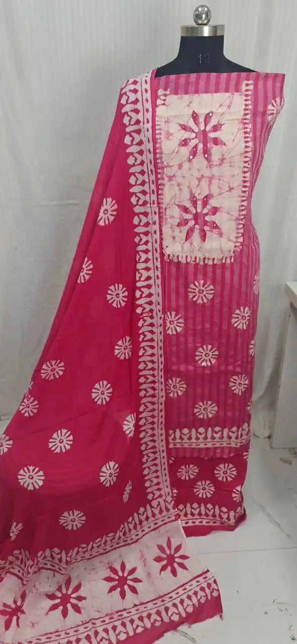 Unstitched Wax Batic Cotton Suits