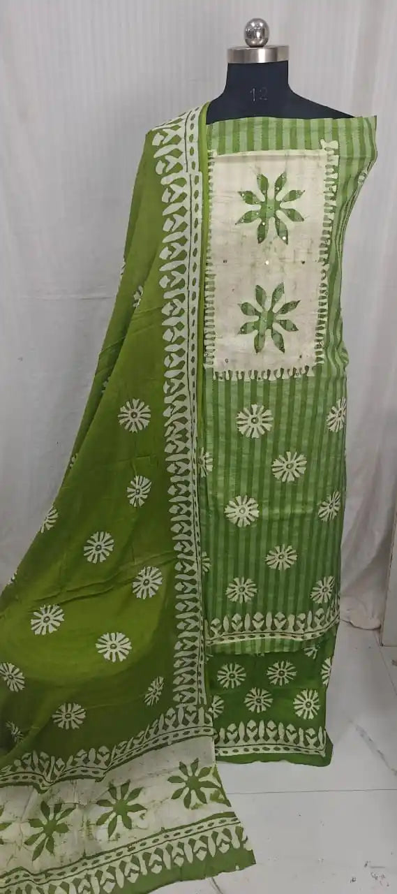 Unstitched Wax Batic Cotton Suits