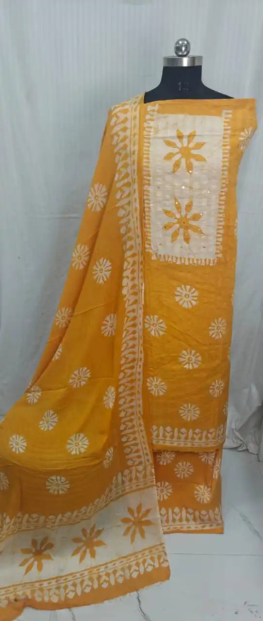 Unstitched Wax Batic Cotton Suits