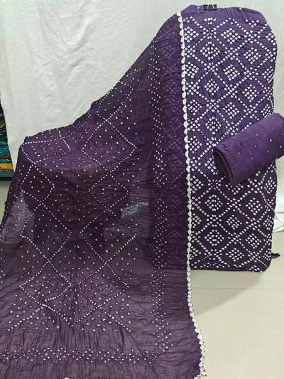 Premium Bandhani Suit Material with Cotton Dupatta By ASC