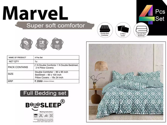 Comforter set with double bedsheet and pillow covers