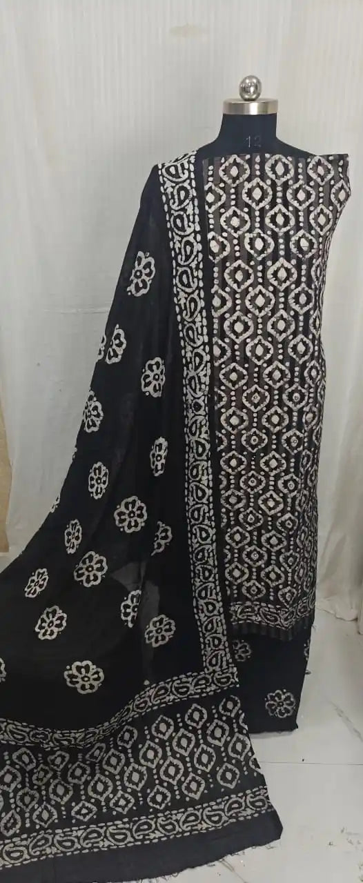 Unstitched Wax Batic Cotton Suits