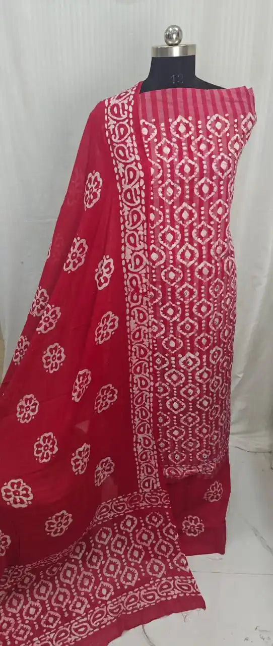Unstitched Wax Batic Cotton Suits
