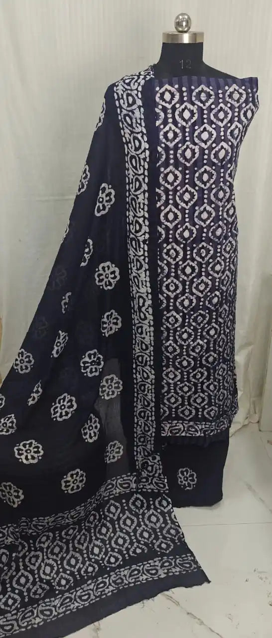Unstitched Wax Batic Cotton Suits