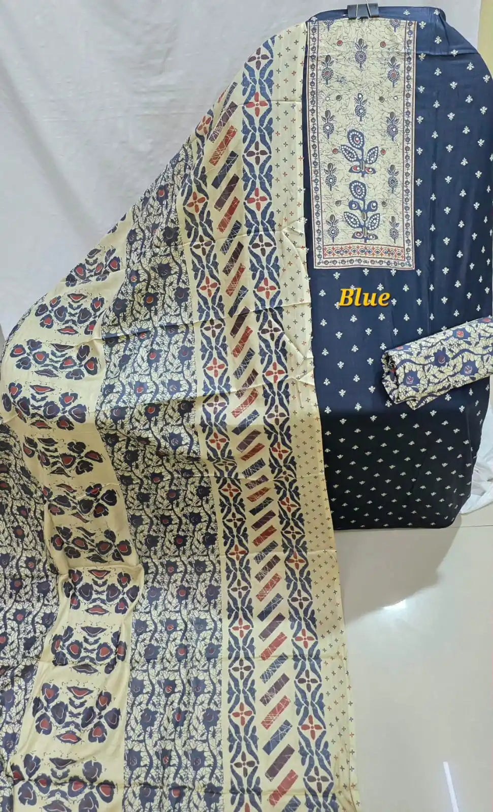 Premium Ajrakh Tabla Rayon Unstitched Suit By ASC