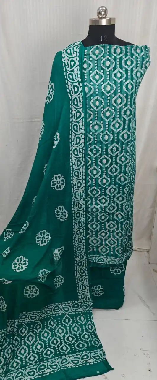 Unstitched Wax Batic Cotton Suits
