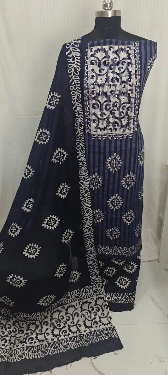 Unstitched Wax Batic Cotton Suits