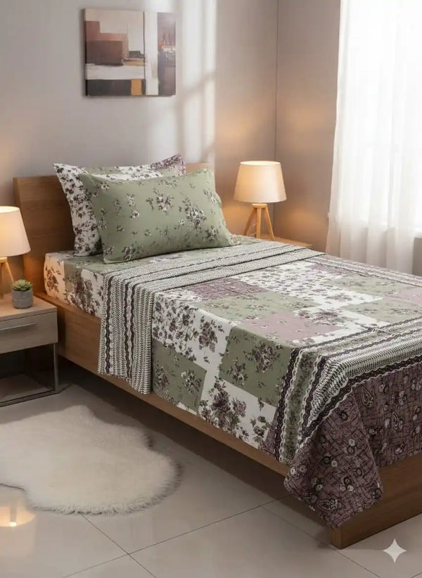 SINGLE BEDSHEETS WITH 2 PILLOW COVERS