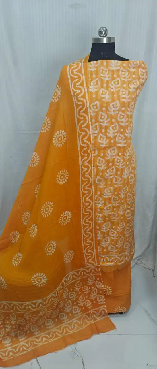 Unstitched Wax Batic Cotton Suits