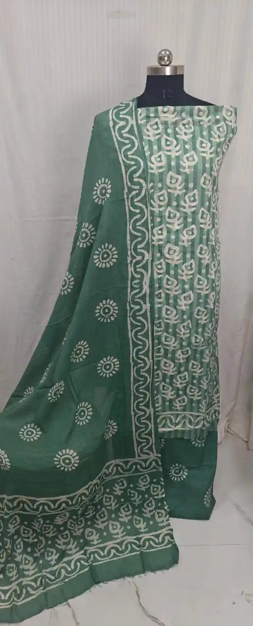 Unstitched Wax Batic Cotton Suits