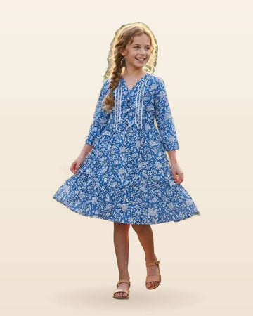Indigo Blue Print Summer Frock by ASC