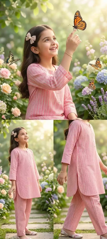 Girls Elegant Cotton Printed Co-Ord Set by ASC