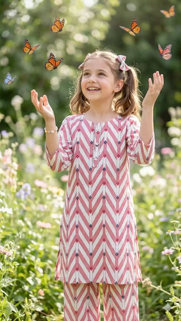 Girls Stylish Cotton Printed Co-Ord Set by ASC
