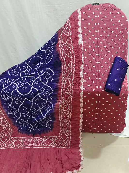 Trendy Bandhej Print Cotton Dress Material for Women By ASC
