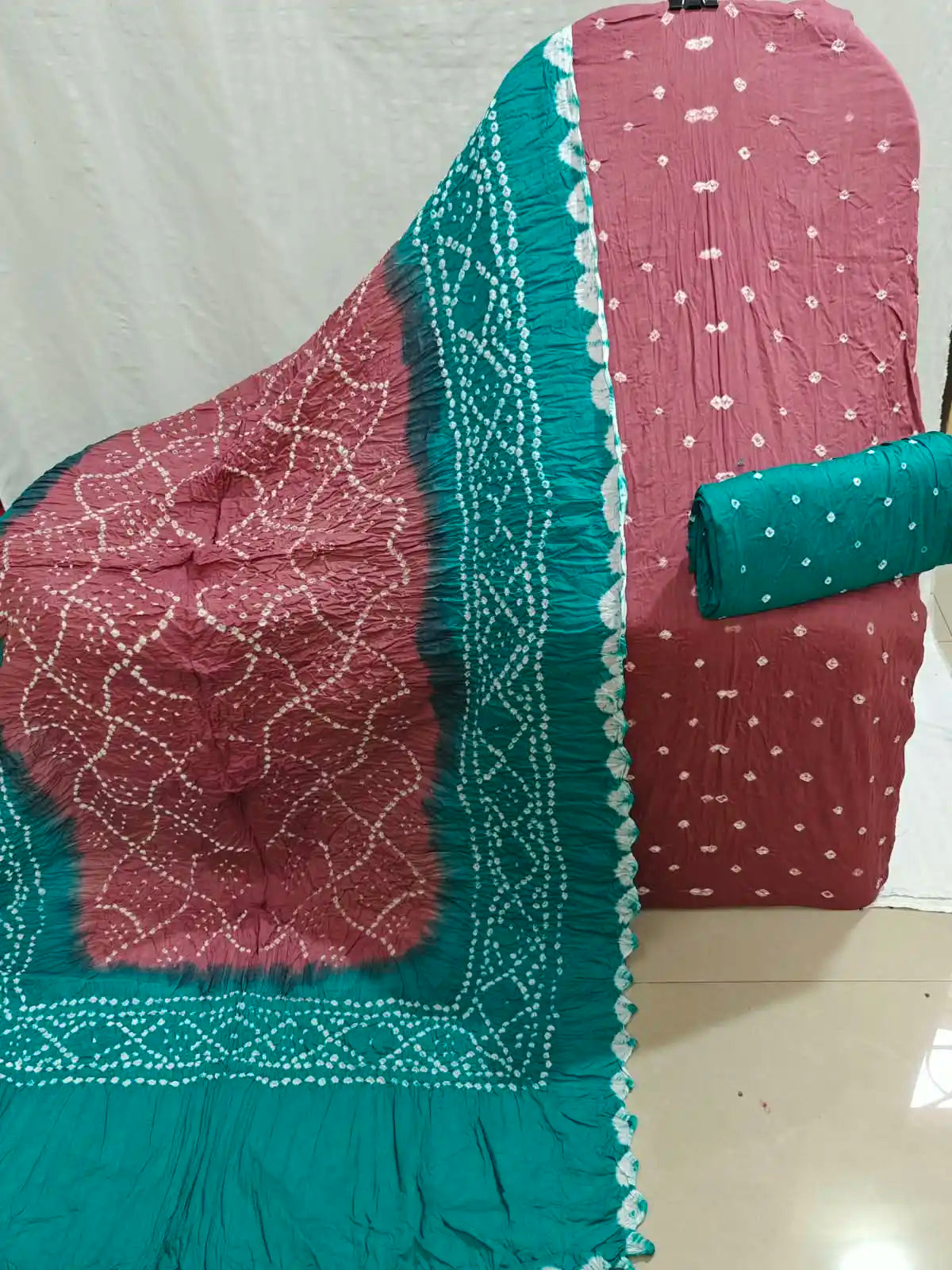 Premium Bandhani Cotton Unstitched Dress Material By ASC