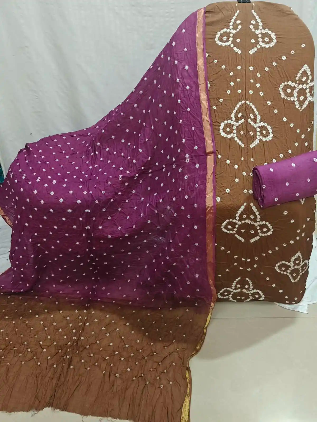 Traditional Bandhani Printed Unstitched Suit Material By ASC