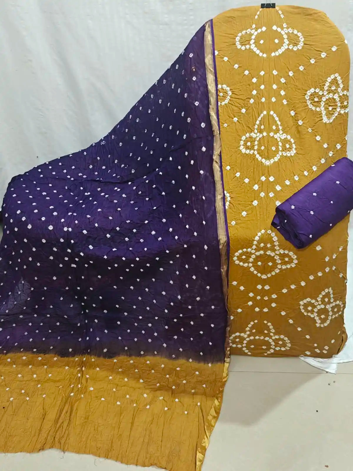Traditional Bandhani Printed Unstitched Suit Material By ASC