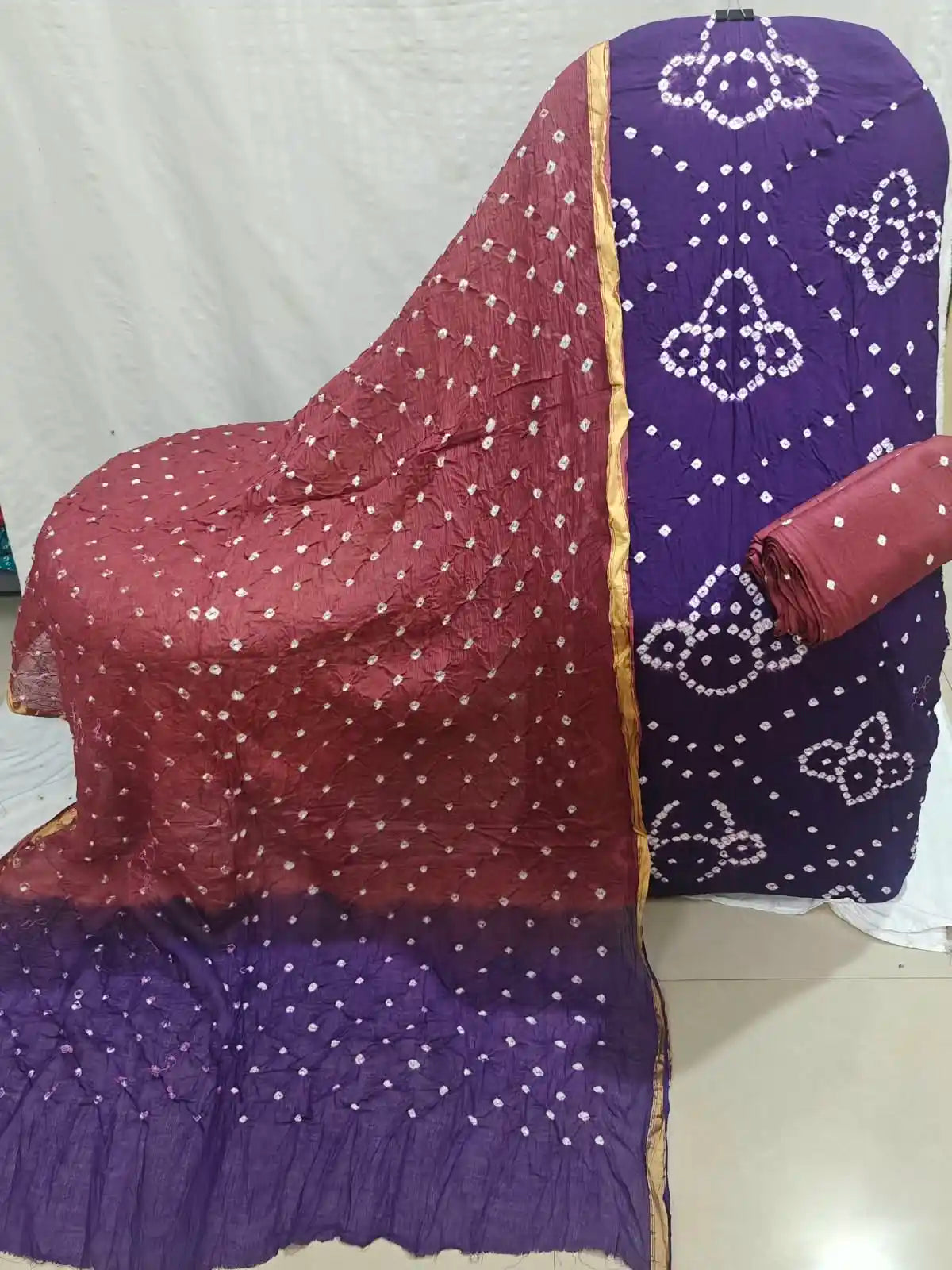 Premium Bandhani Print Unstitched Dress Material By ASC