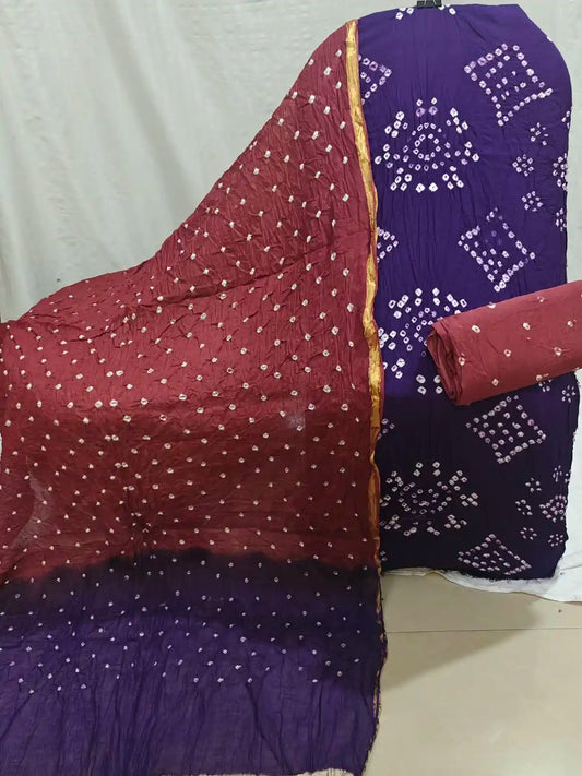 Ethnic Wear Bandhani Unstitched Suit Material By ASC
