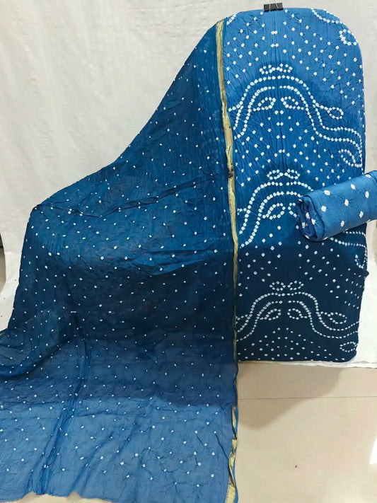 Premium Ethnic Bandhani Unstitched Suit Material By ASC
