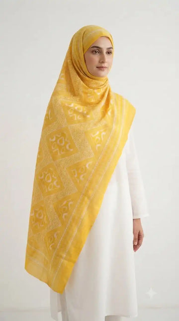Soft Mal Cotton Namaazi Chunni - All-Over Printed 2.25 m (NAM14)
