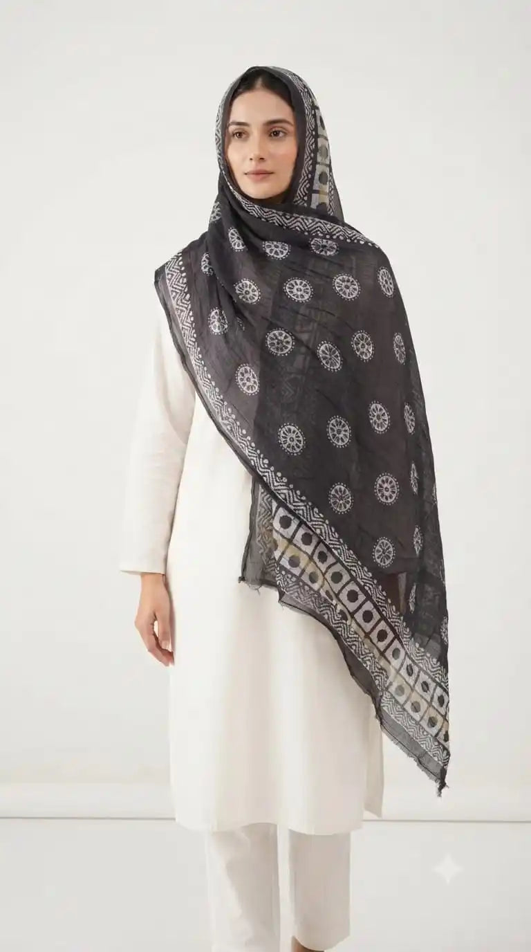 Mal Soft Cotton All Over Printed Namaazi Dupatta by ASC