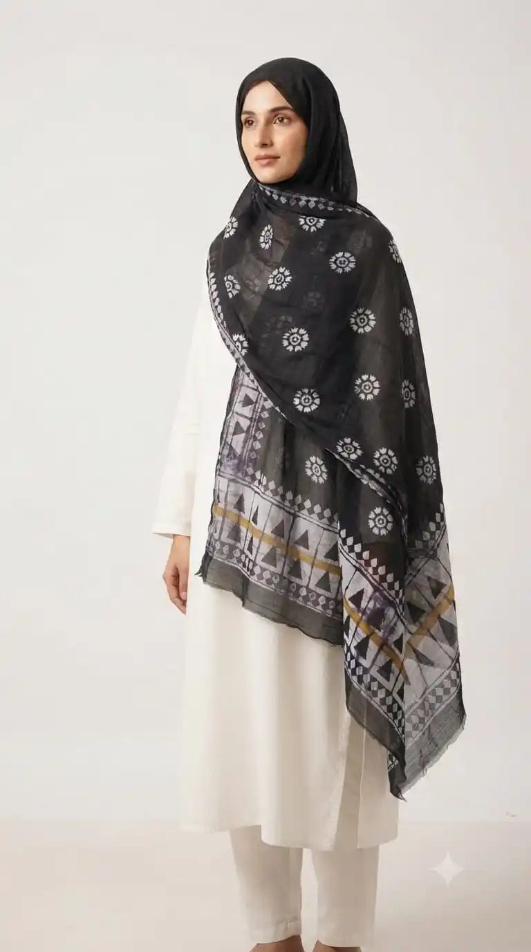Mal Soft Cotton Floral Printed Namaazi Dupatta by ASC