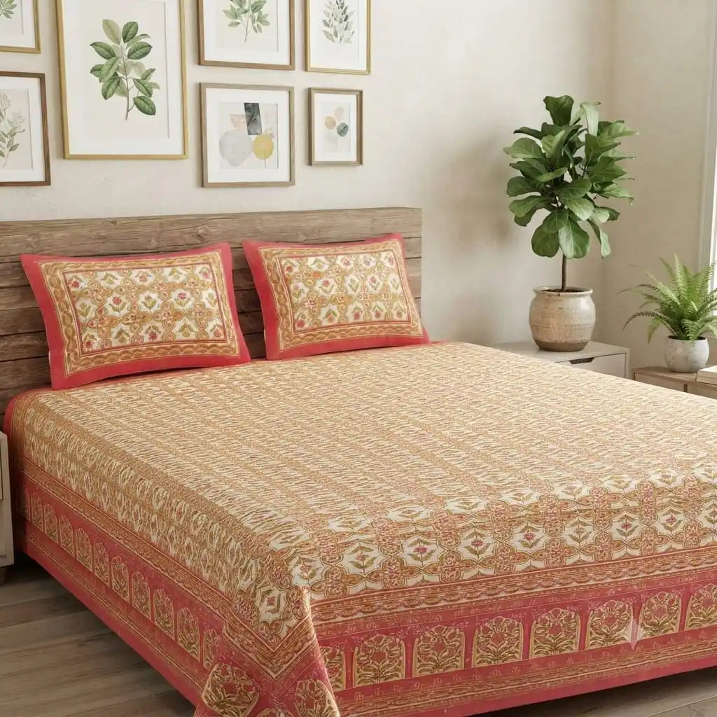 Classic floral design super king size bedsheet by ASC Fashion Store