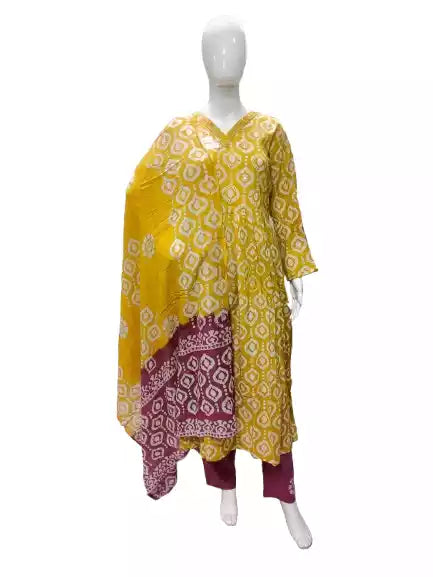 READYMADE COTTON BATIC SUIT, Cotton Batic Salwar, Mal Cotton Dual Tone Color Dupata