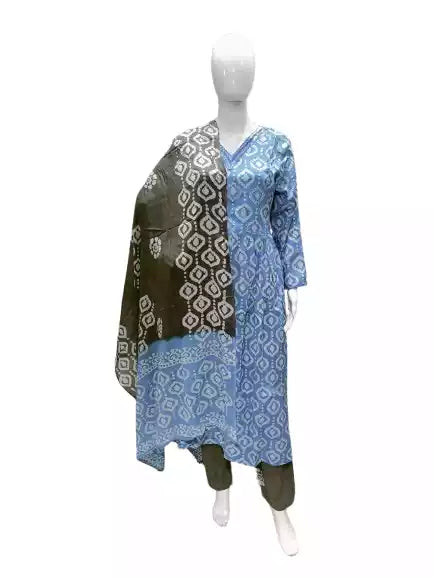 READYMADE COTTON BATIC SUIT, Cotton Batic Salwar, Mal Cotton Dual Tone Color Dupata