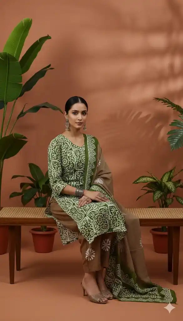 READYMADE COTTON BATIC SUIT, Cotton Batic Salwar, Mal Cotton Dual Tone Color Dupatta