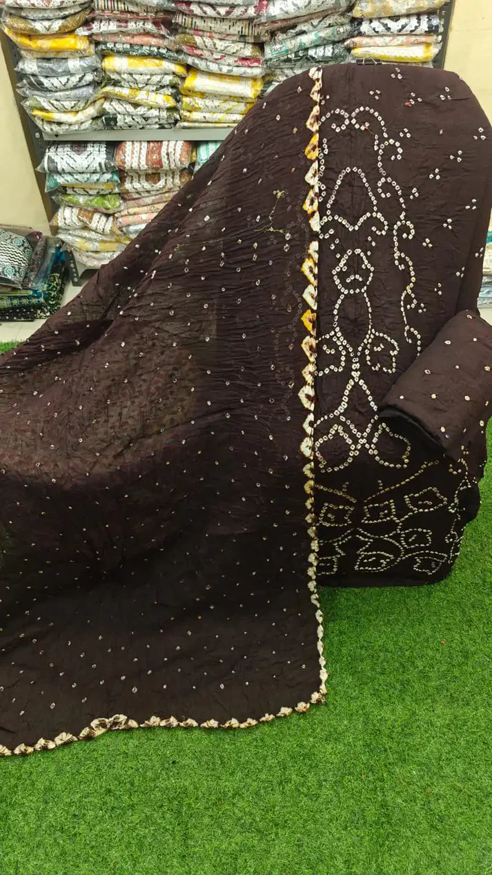 TYE-DYE BANDHEJ UNSTITCHED COTTON SUIT