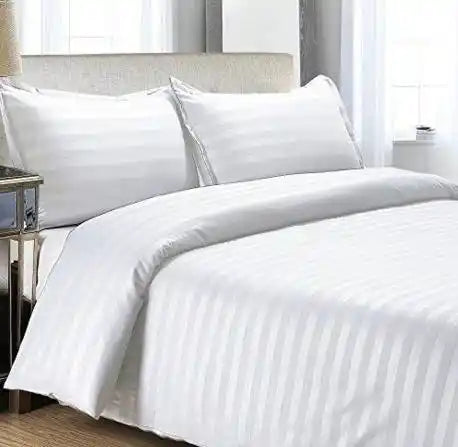 King Size 9ft*9ft White Cotton Bedsheets With 2 Pillow Covers