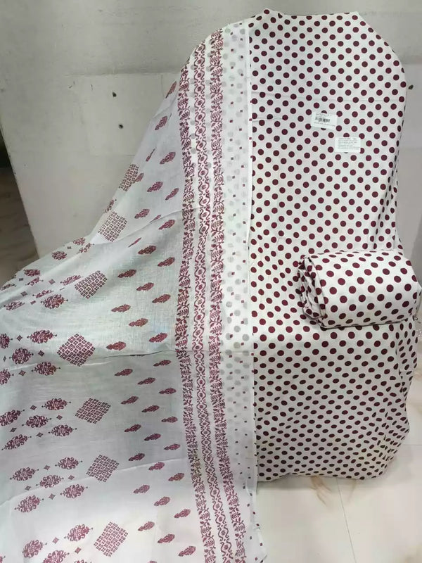 Unstitched cotton cord set top bottom ALL OVER  same print