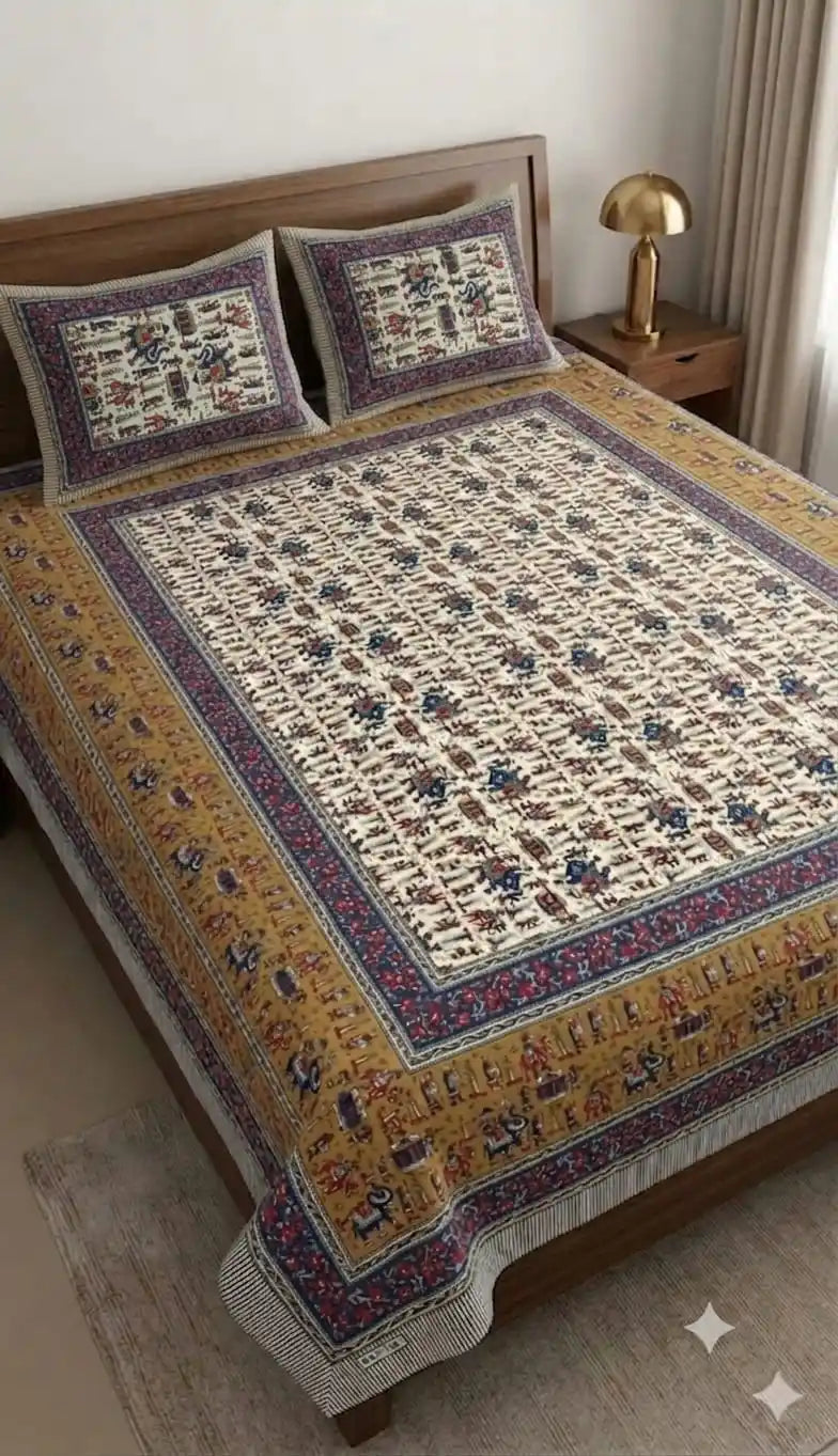JAIPURI DOUBLE BEDSHEET (7x8 ft)