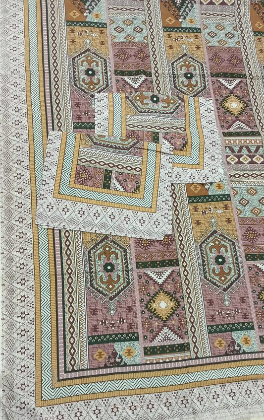 JAIPURI DOUBLE BEDSHEET (7x8 ft) featuring intricate designs and vibrant colors for stylish bedroom decor.