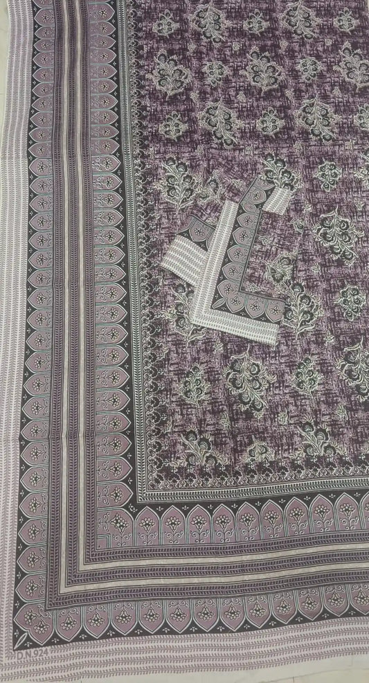 JAIPURI DOUBLE BEDSHEET (7x8 ft) featuring intricate design and 2 matching pillow covers.