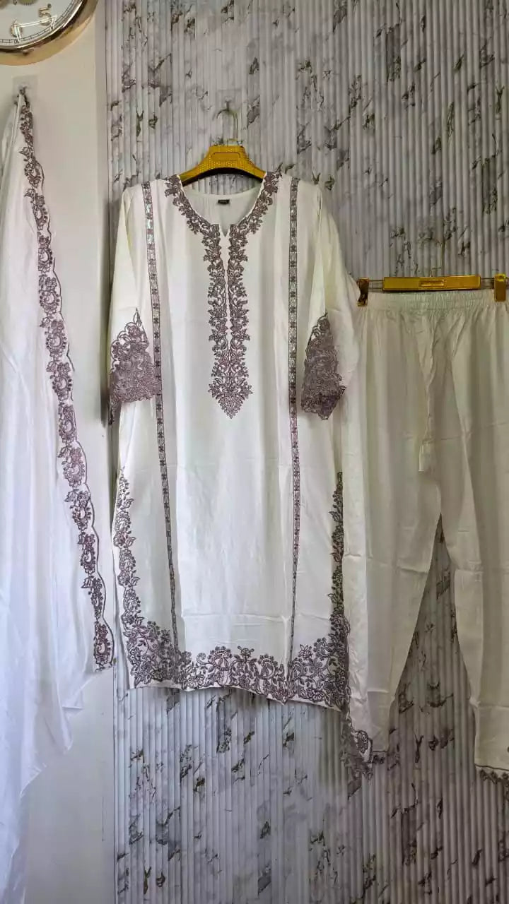 SATIN RAYON KARACHI DESIGNER SUIT