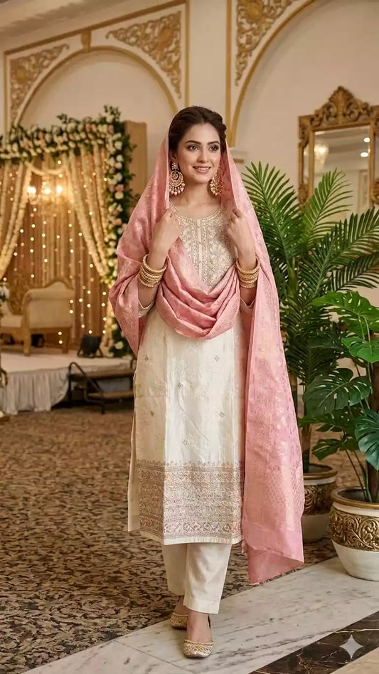 EID Readymade Designer Crepe Suit With Banarasi Dupatta 📢📢📢