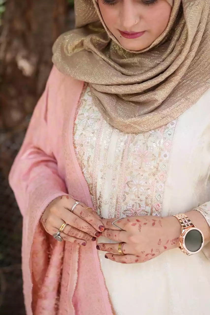 Women's Pure Soft Crepe Embroidered Readymade Designer Suit With Banarasi Dupatta by ASC Fashion Store